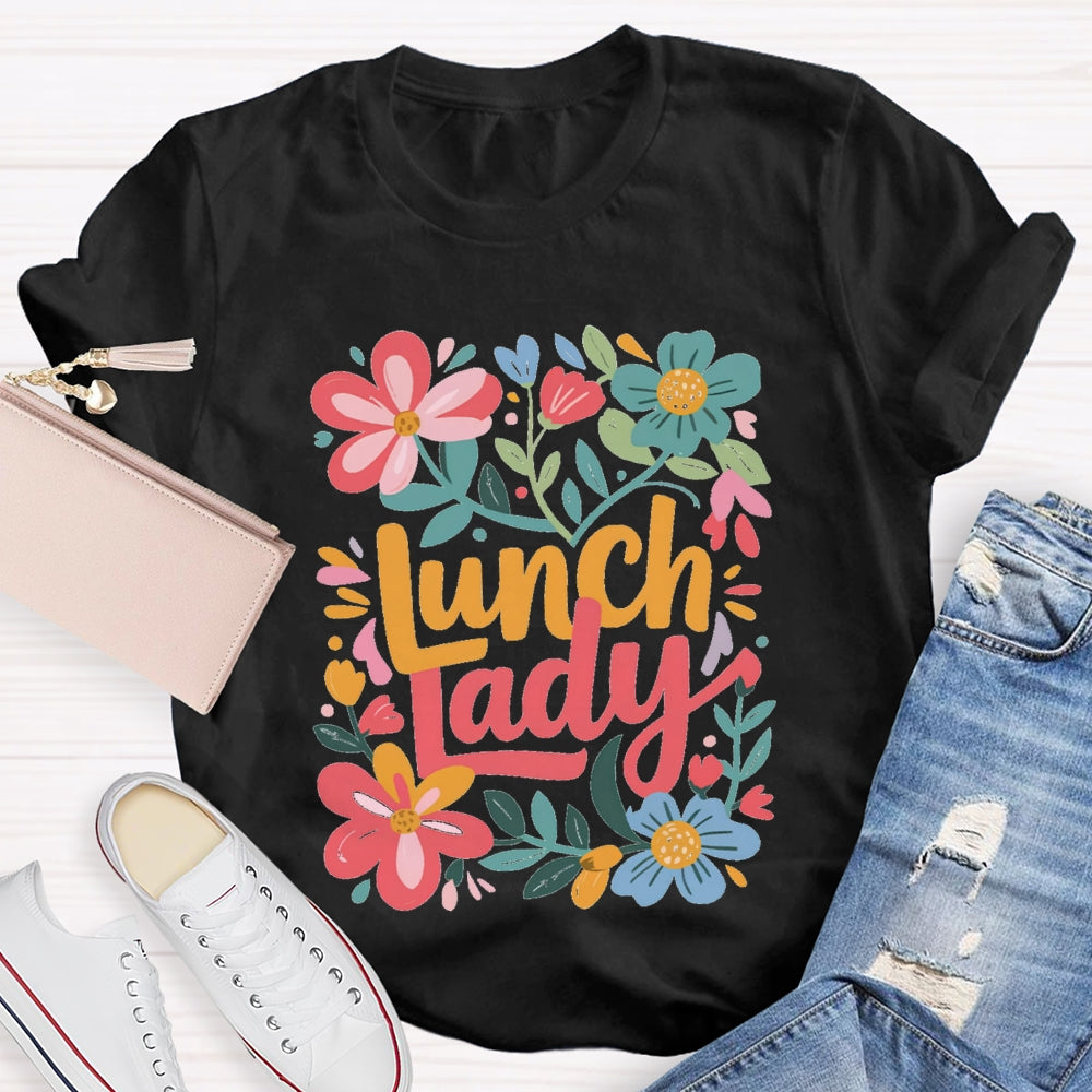 Lunch Lady Flowers And Grass T-shirt
