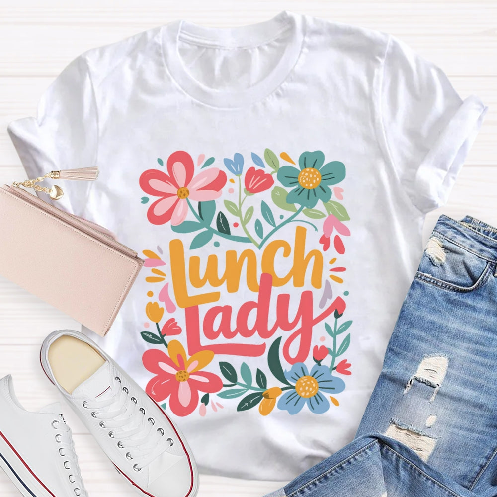 Lunch Lady Flowers And Grass T-shirt