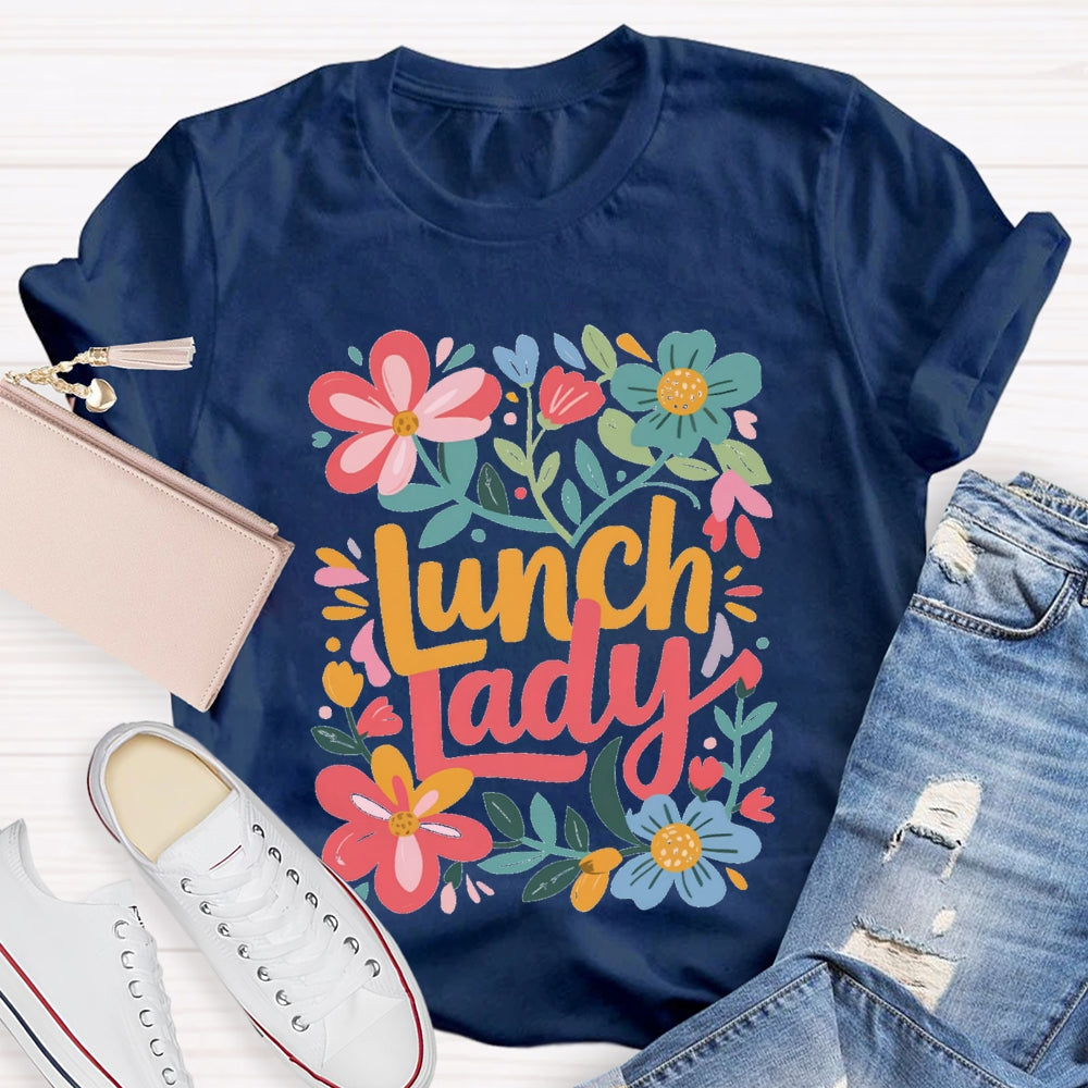 Lunch Lady Flowers And Grass T-shirt