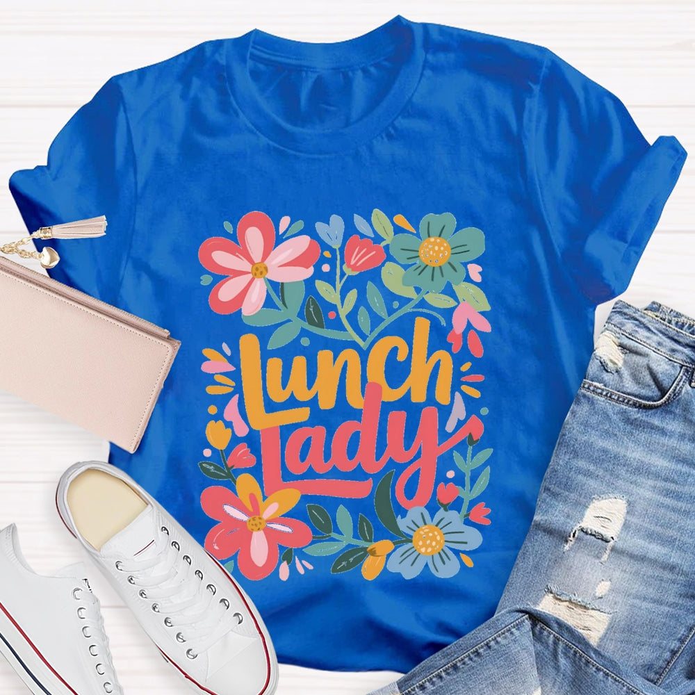 Lunch Lady Flowers And Grass T-shirt