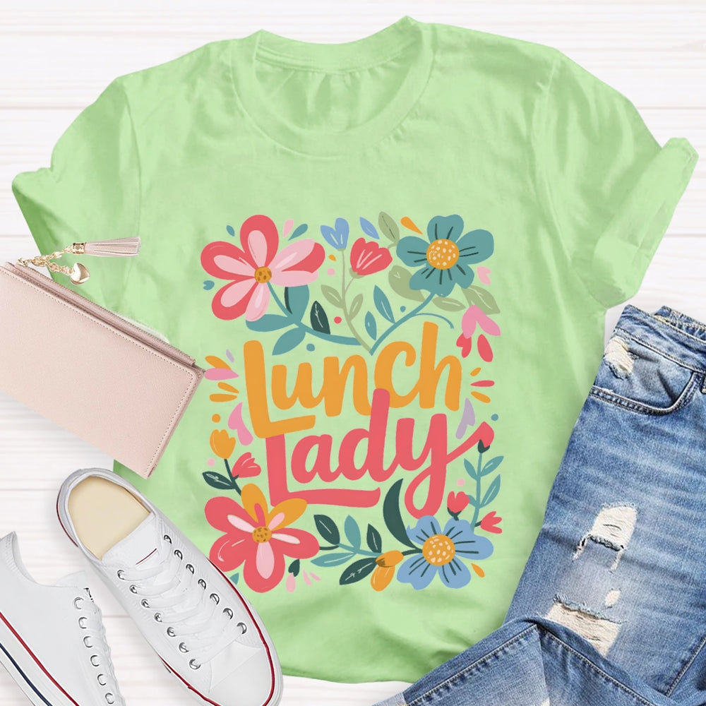 Lunch Lady Flowers And Grass T-shirt