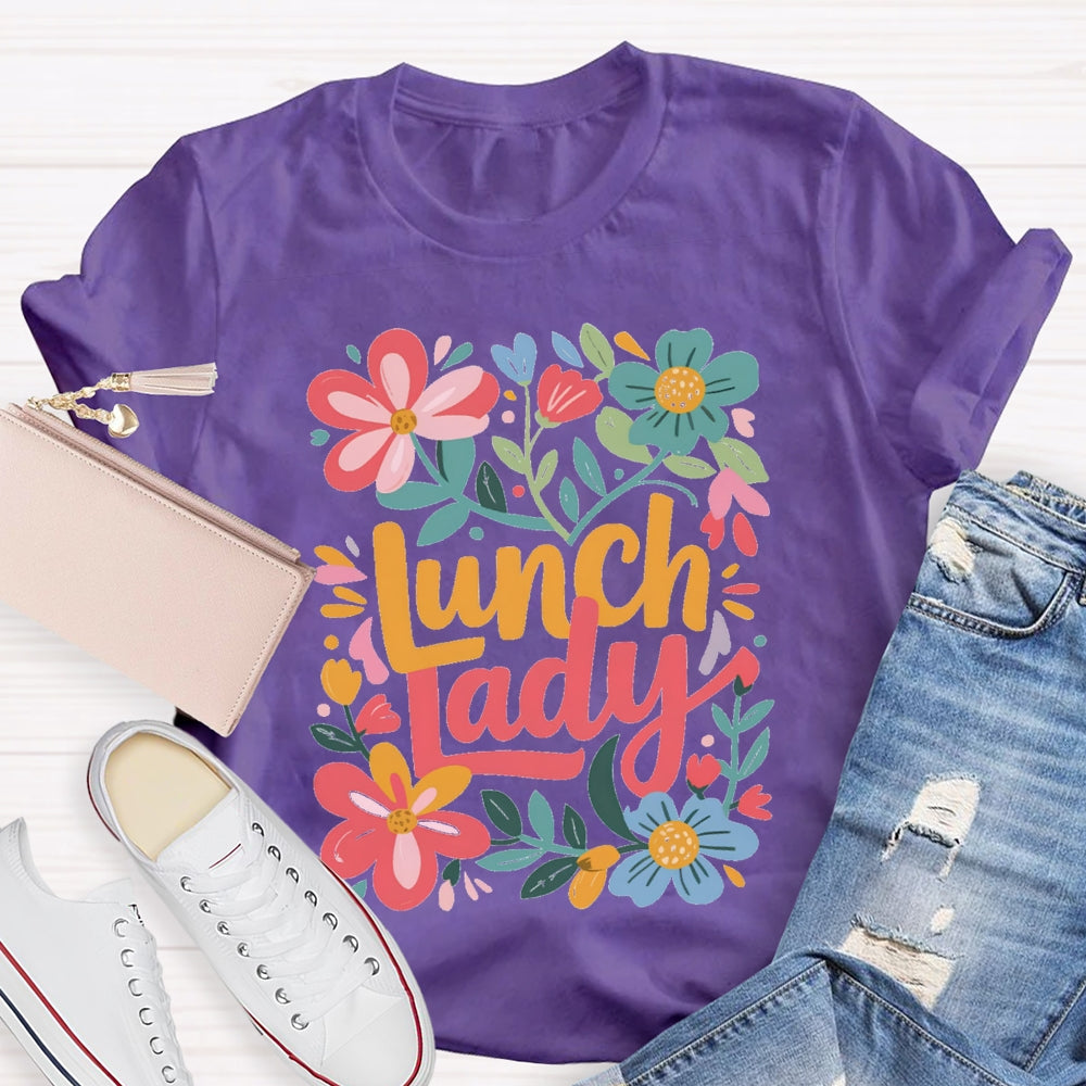 Lunch Lady Flowers And Grass T-shirt