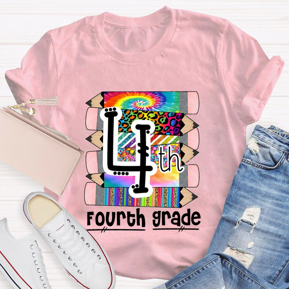 Personalized Grade K Is For Kindergarten Colored Pencil Prints T-shirt