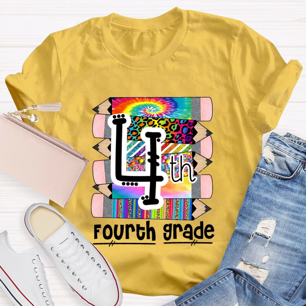 Personalized Grade K Is For Kindergarten Colored Pencil Prints T-shirt