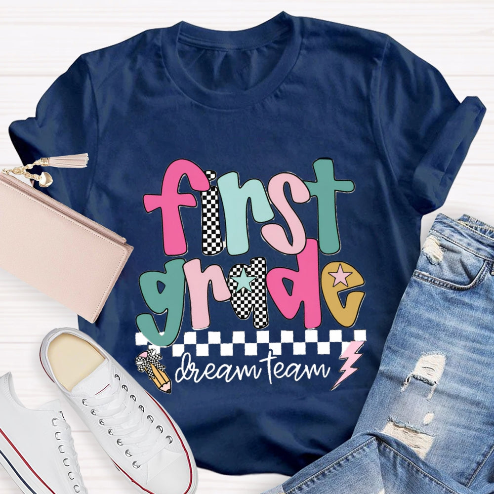 Personalized Grade Dream Team Checkerboard T-shirt
