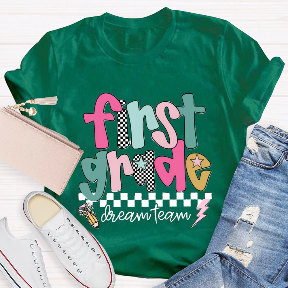 Personalized Grade Dream Team Checkerboard T-shirt