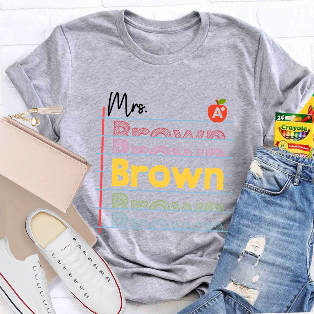 Personalized Name Red Apple Got A+ T-shirt