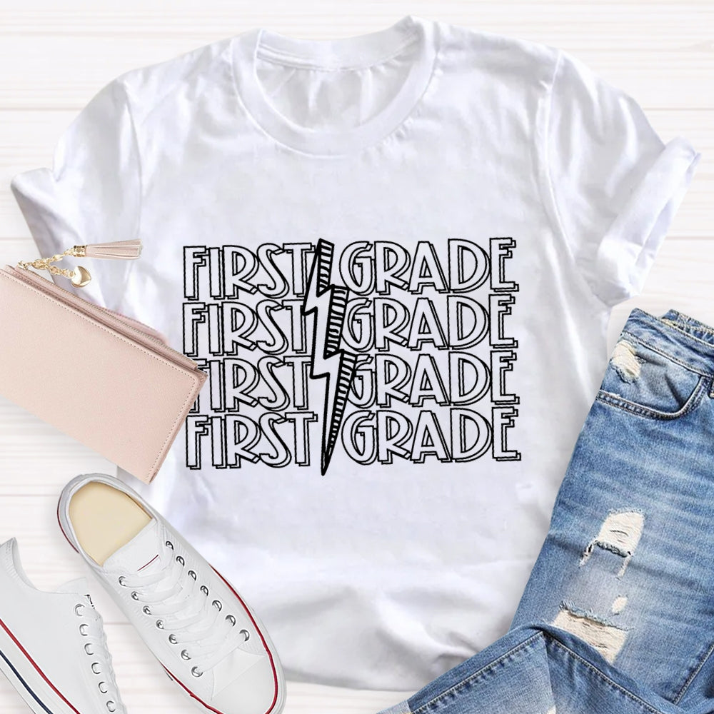 Personalized Grade Simple line print T-shirt