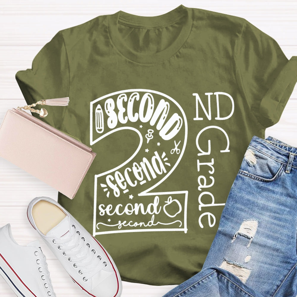Personalized Grade Second Grade Back To School Teacher T-shirt