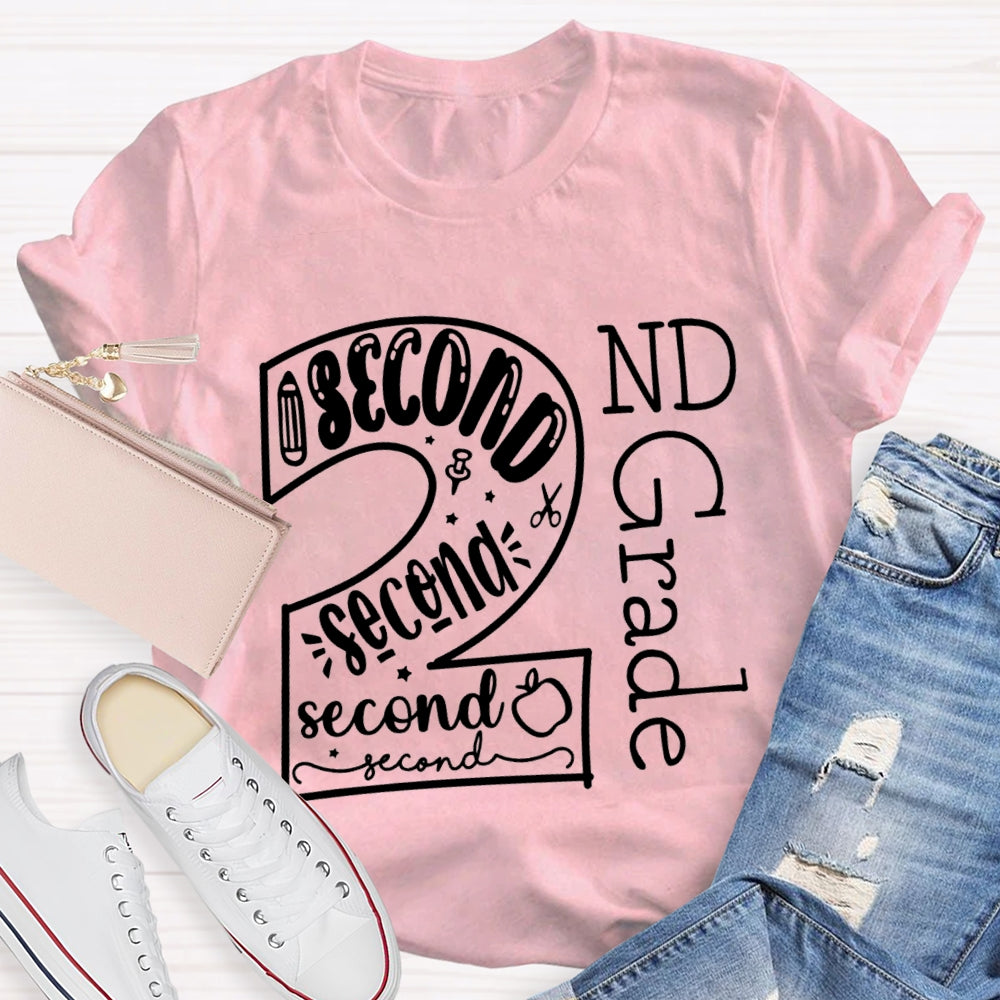 Personalized Grade Second Grade Back To School Teacher T-shirt
