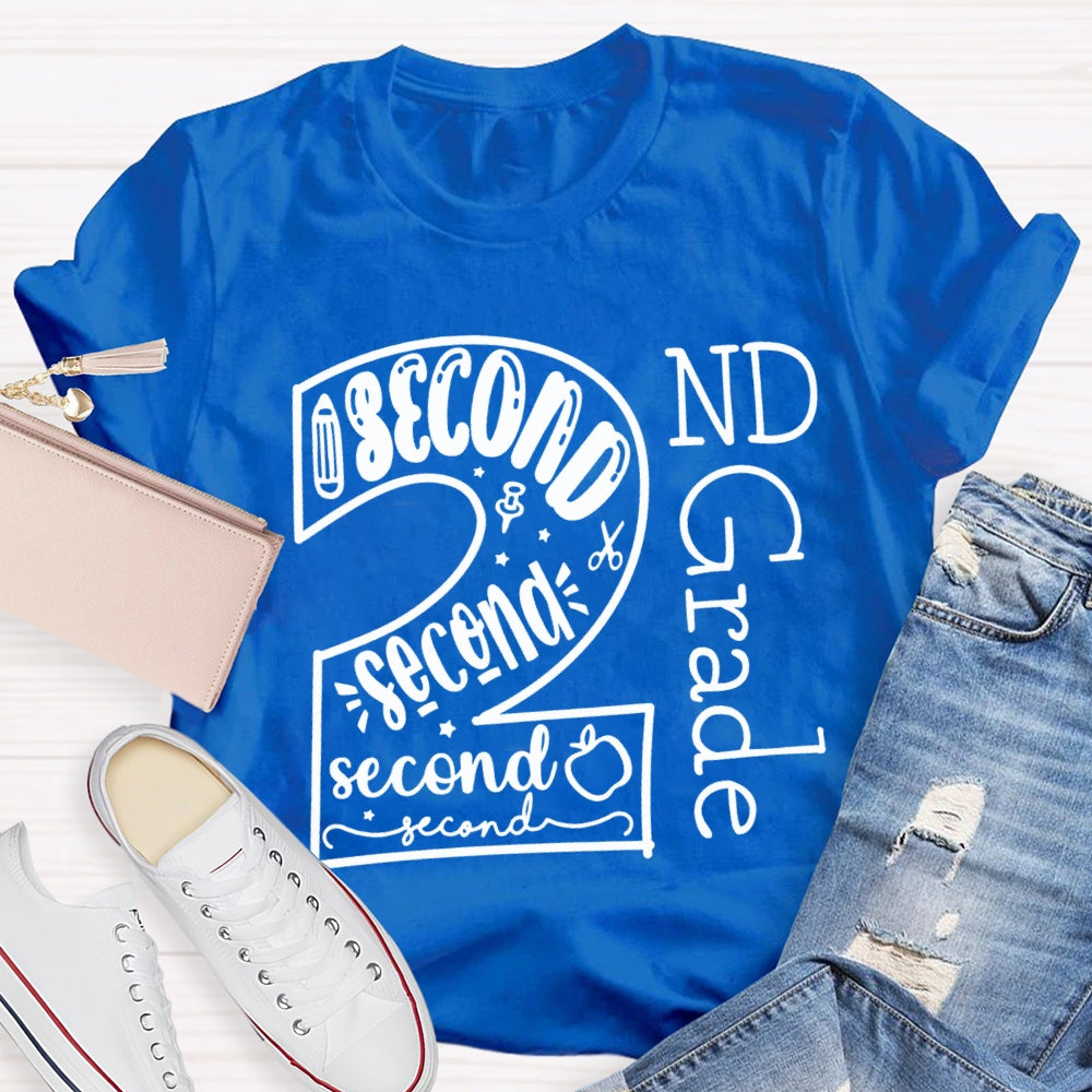 Personalized Grade Second Grade Back To School Teacher T-shirt