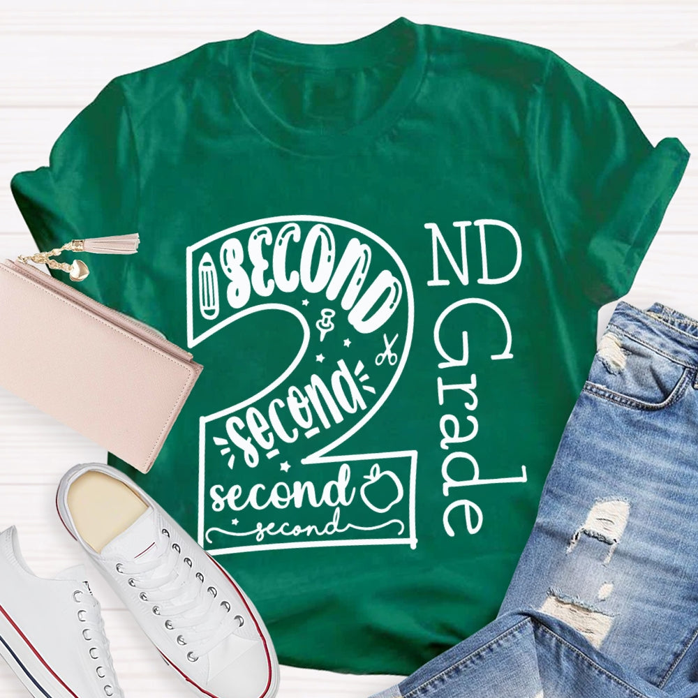 Personalized Grade Second Grade Back To School Teacher T-shirt
