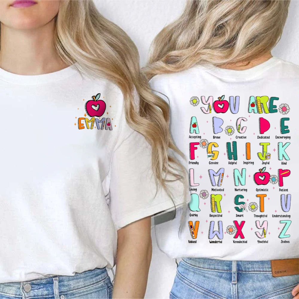 Personalized Name You Are Accepting Brave Creative Dedicated Kind Loving Friendly Double Printed T-shirt