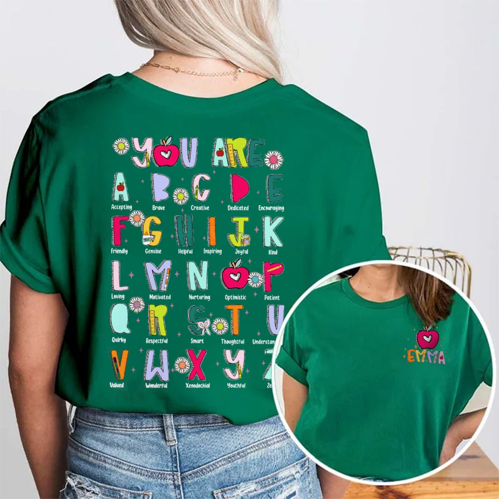 Personalized Name You Are Accepting Brave Creative Dedicated Kind Loving Friendly Double Printed T-shirt