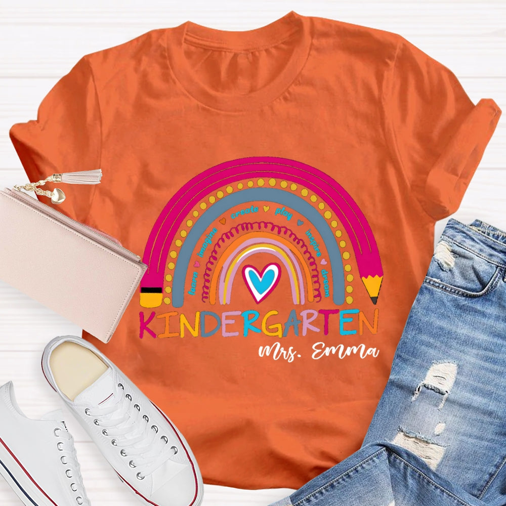 Personalized Grade And Name Learn Imagine Create Play Inspire Dream T-shirt