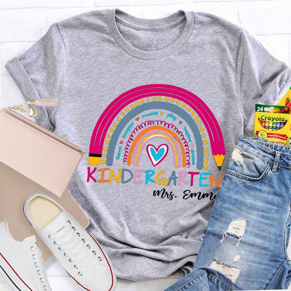 Personalized Grade And Name Learn Imagine Create Play Inspire Dream T-shirt