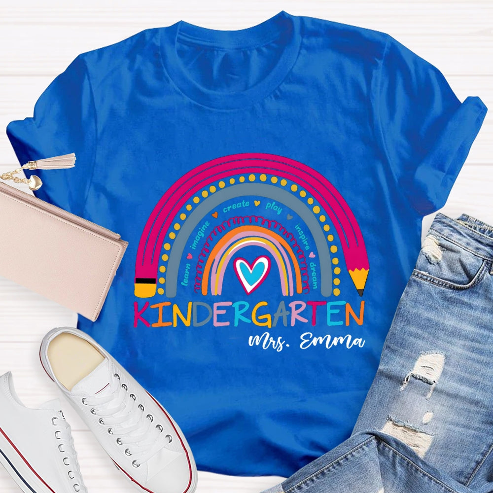Personalized Grade And Name Learn Imagine Create Play Inspire Dream T-shirt