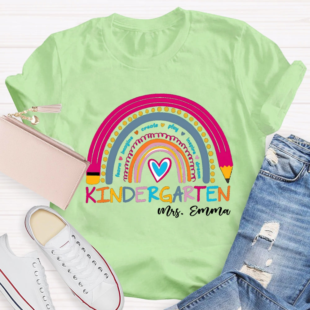 Personalized Grade And Name Learn Imagine Create Play Inspire Dream T-shirt