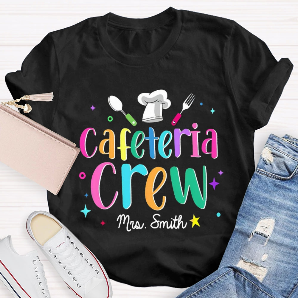 Personalized Name Cafeteria Crew Chef Hat T-shirt
