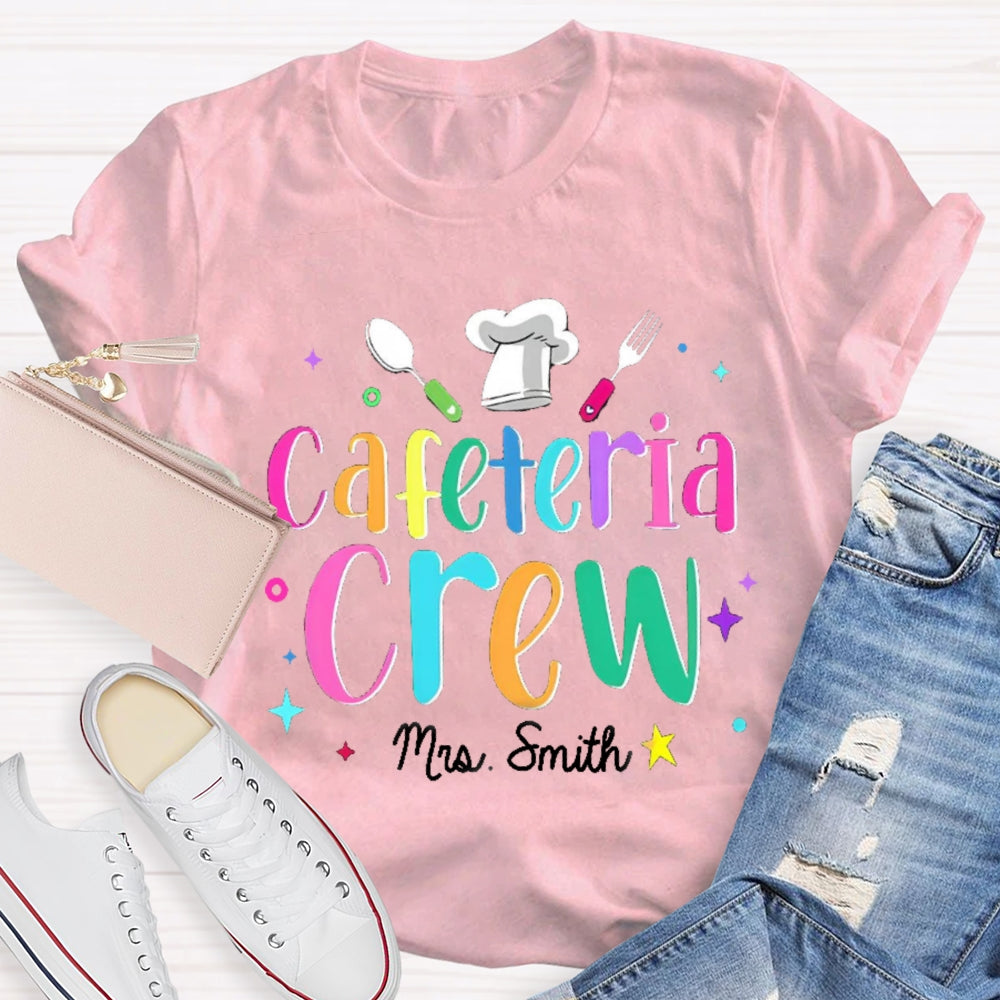 Personalized Name Cafeteria Crew Chef Hat T-shirt