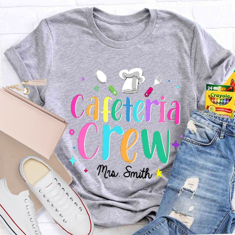 Personalized Name Cafeteria Crew Chef Hat T-shirt