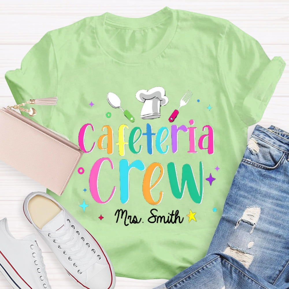 Personalized Name Cafeteria Crew Chef Hat T-shirt