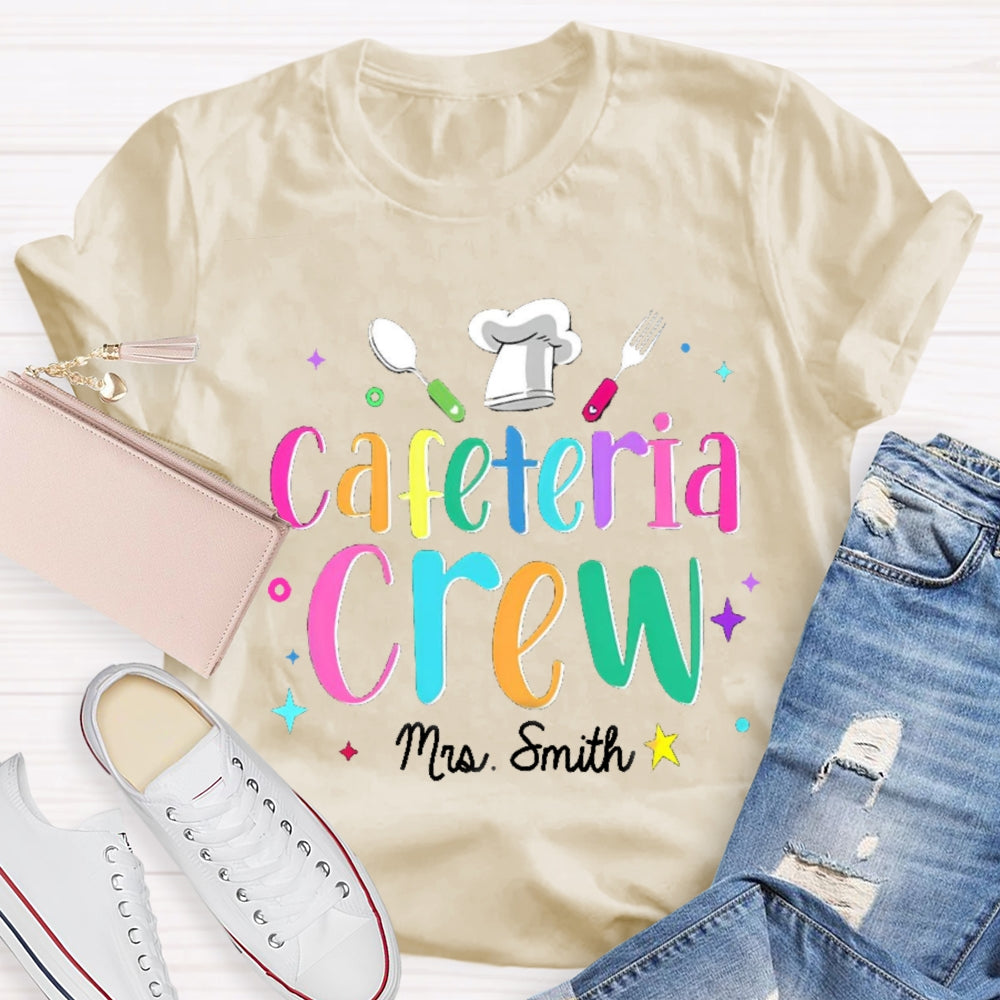 Personalized Name Cafeteria Crew Chef Hat T-shirt