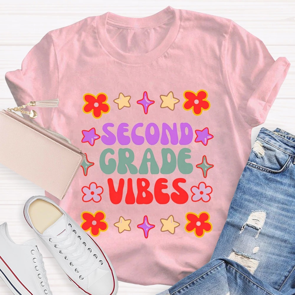 Personalized Grade Second Grade Vibes T-shirt