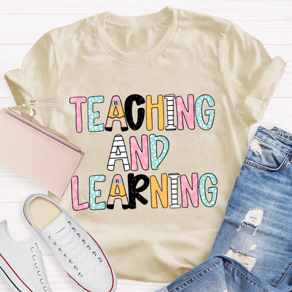 Teacher And Learning Colorful Tie-Dye Print T-shirt