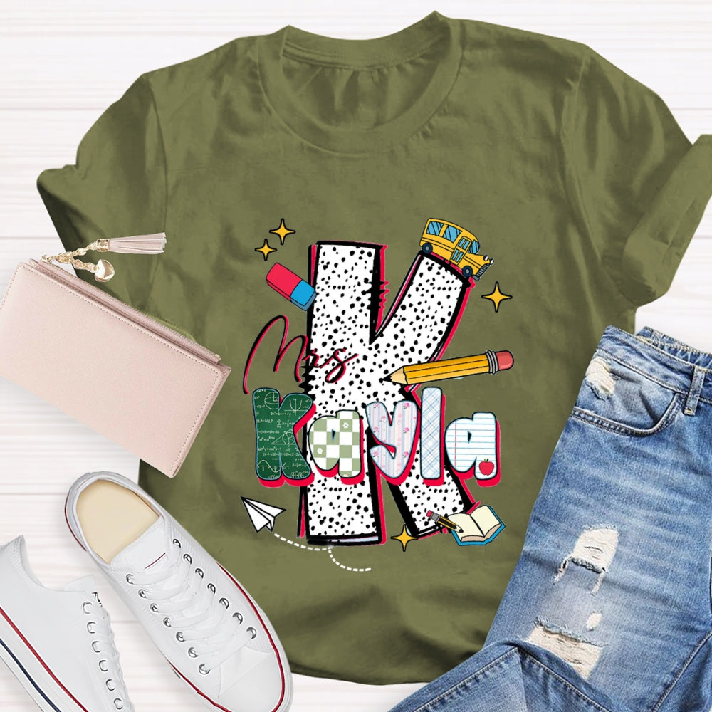 Personalized Name K is For Kayle T-shirt