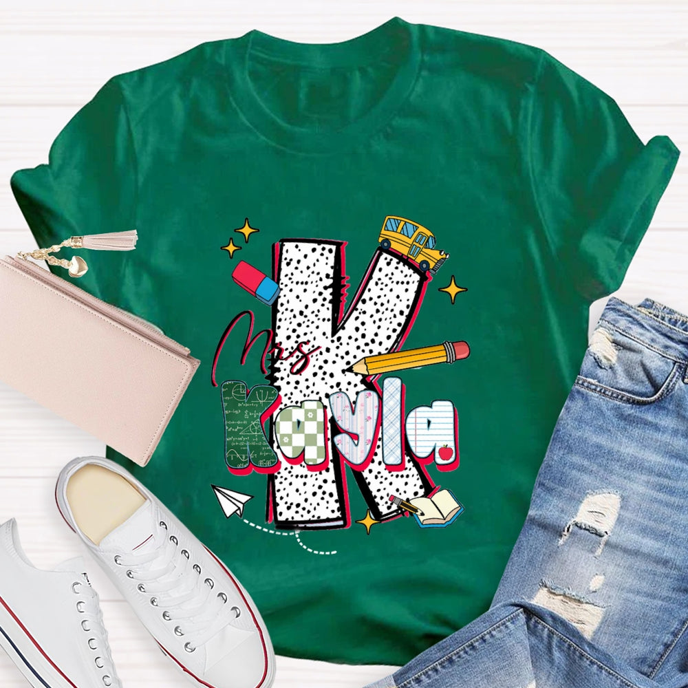 Personalized Name K is For Kayle T-shirt