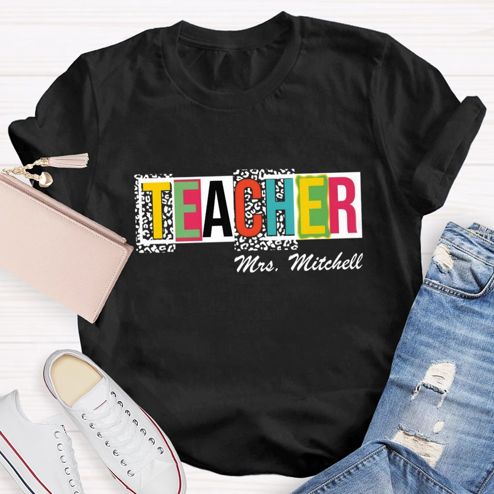 Personalized Name Polka dot Colorful Letter T-shirt