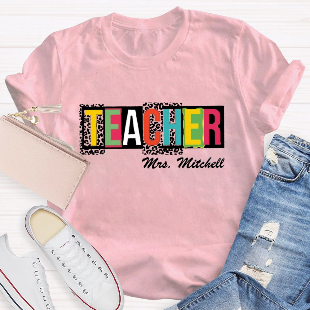 Personalized Name Polka dot Colorful Letter T-shirt