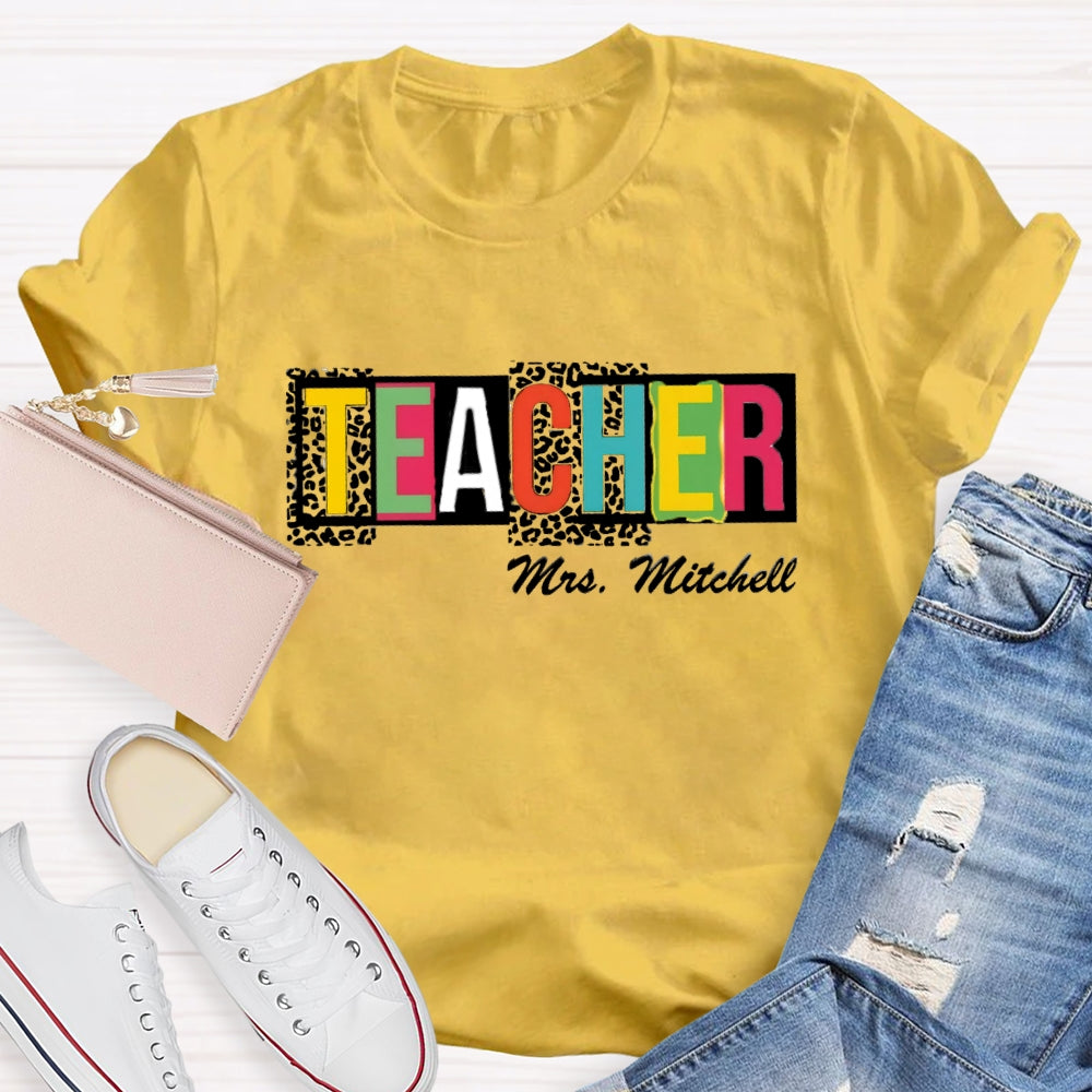 Personalized Name Polka dot Colorful Letter T-shirt