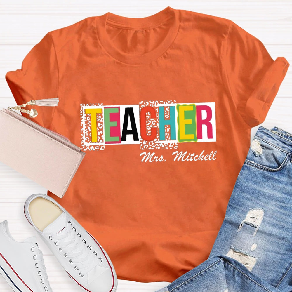 Personalized Name Polka dot Colorful Letter T-shirt