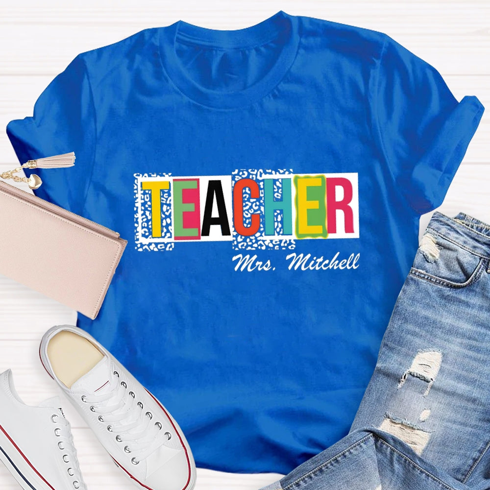 Personalized Name Polka dot Colorful Letter T-shirt