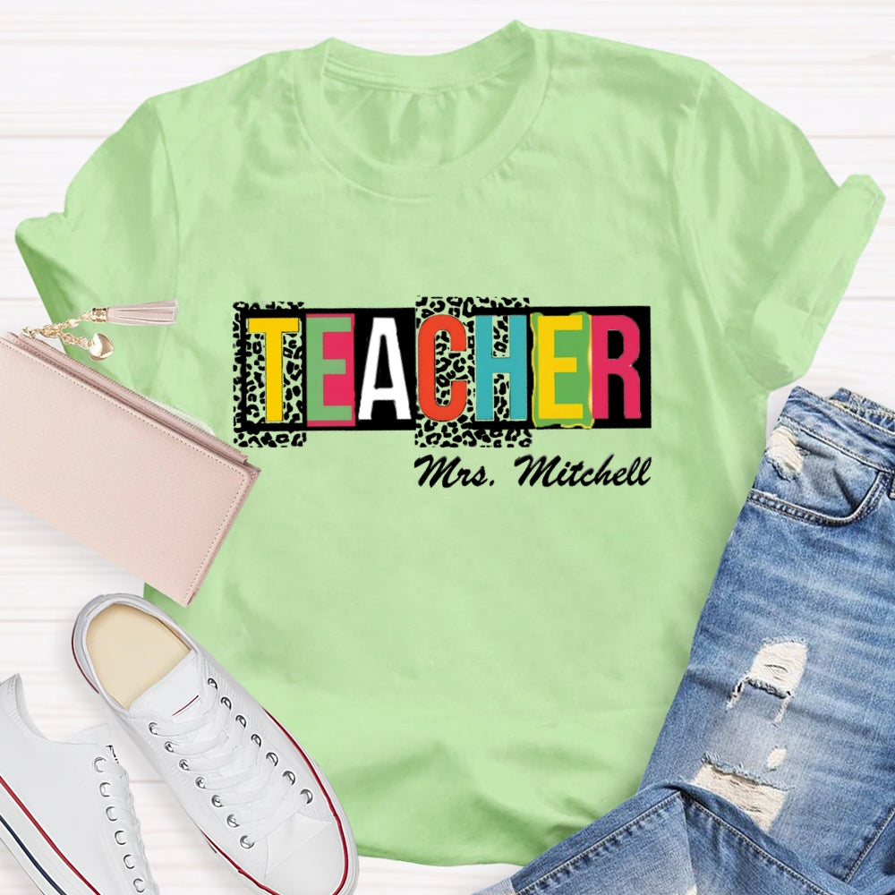 Personalized Name Polka dot Colorful Letter T-shirt