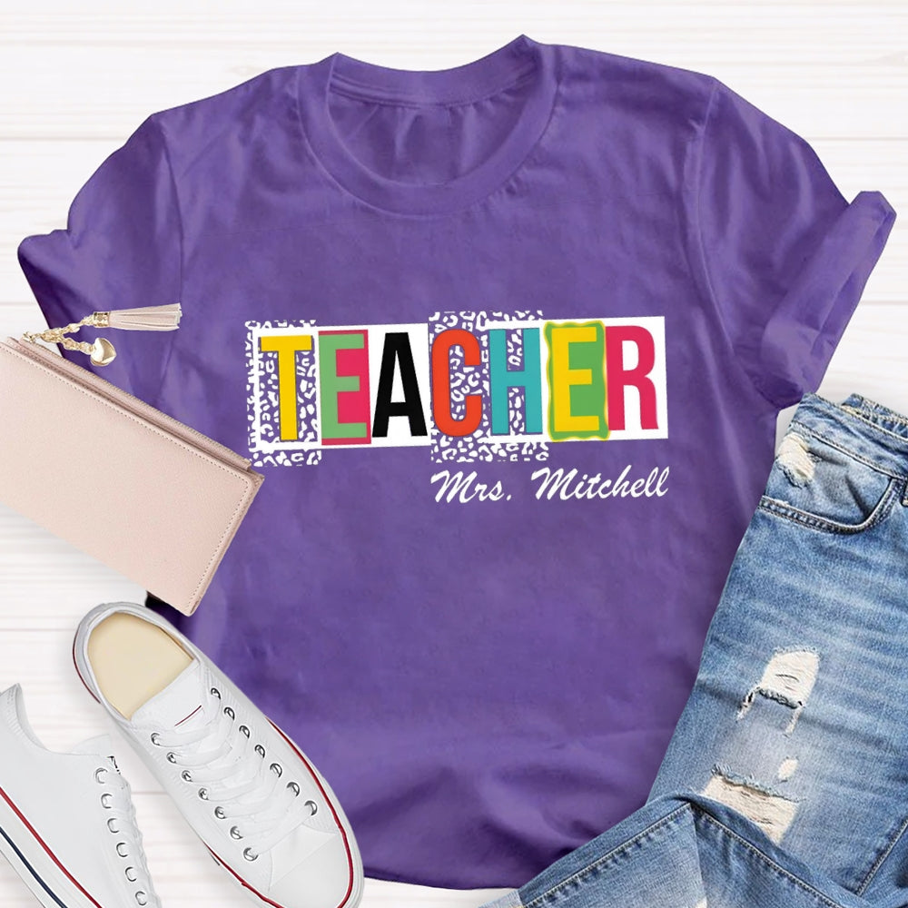 Personalized Name Polka dot Colorful Letter T-shirt