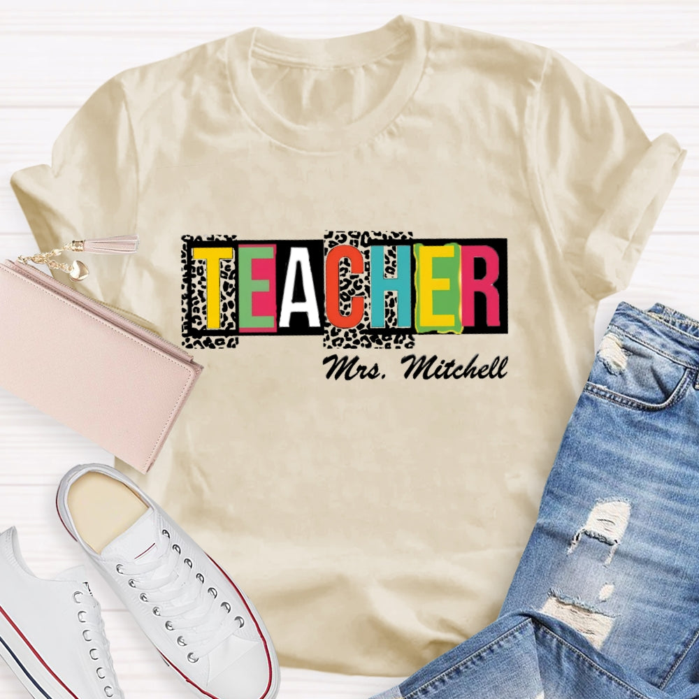 Personalized Name Polka dot Colorful Letter T-shirt
