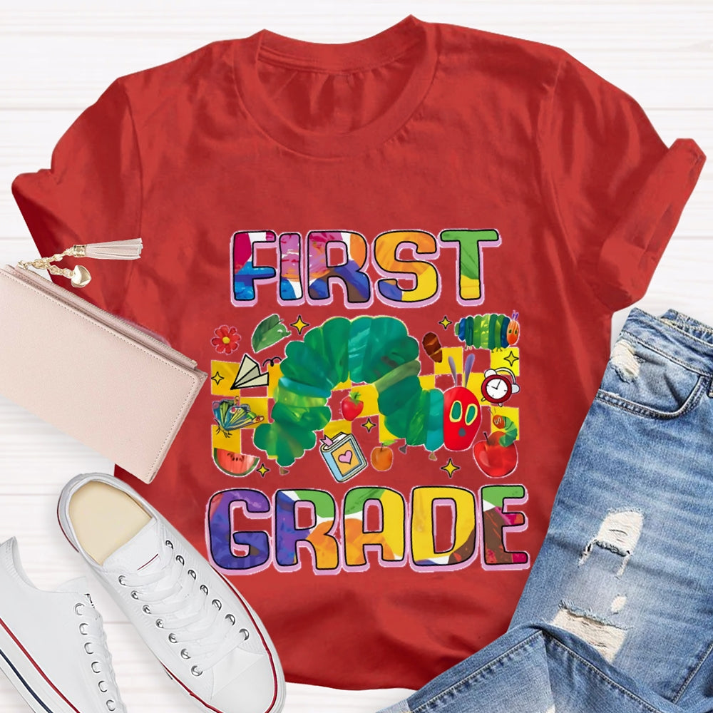 Personalized Grade Caterpillar In Pursuit Of Knowledge T-shirt