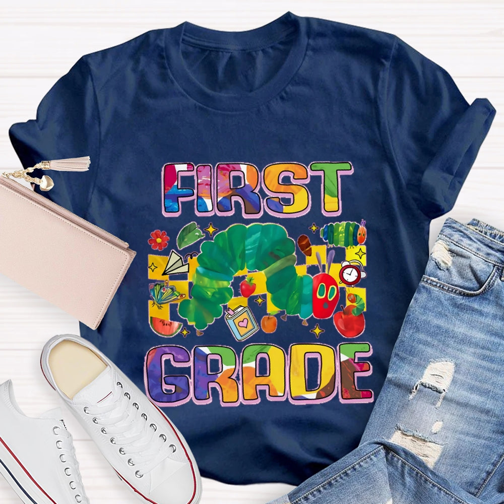 Personalized Grade Caterpillar In Pursuit Of Knowledge T-shirt