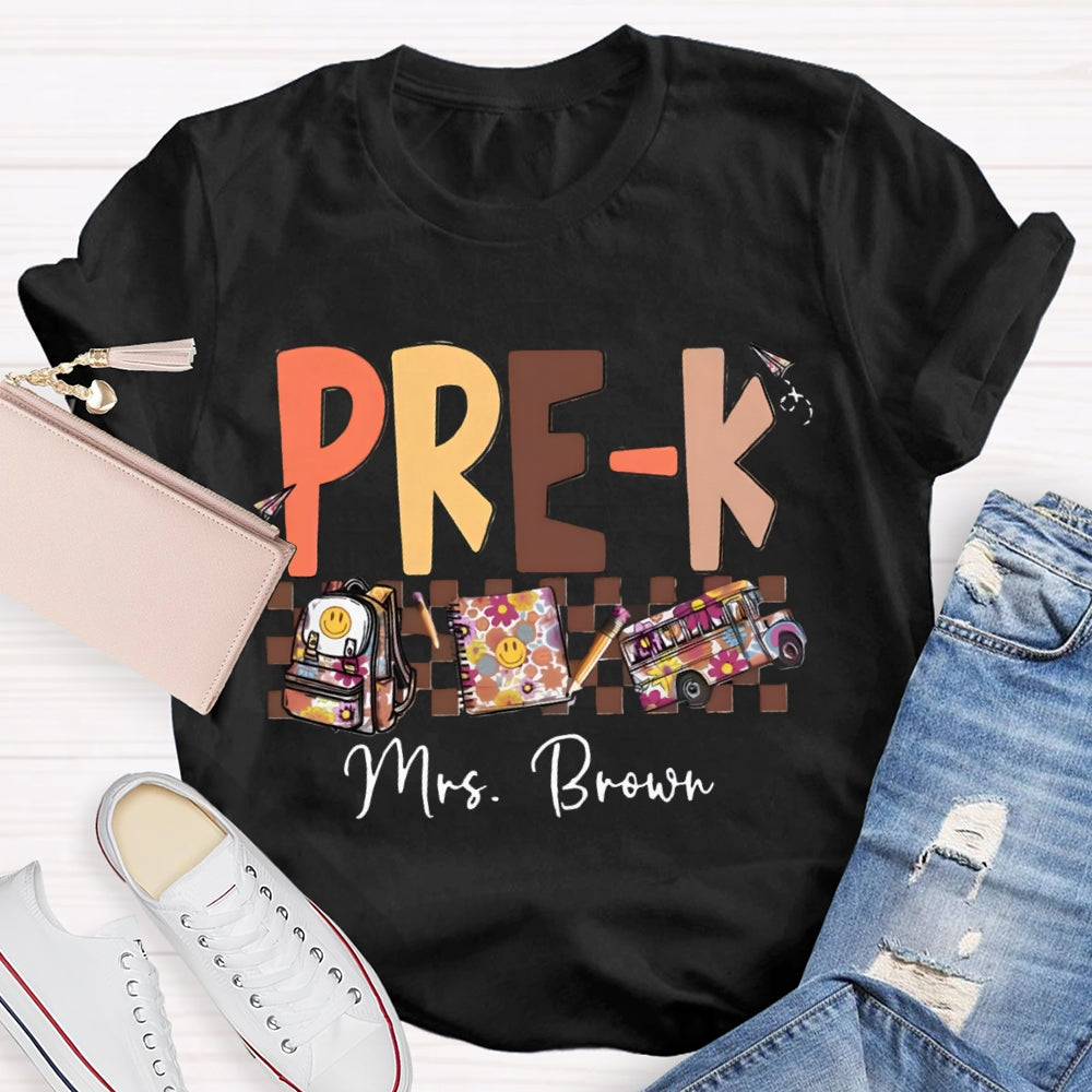 Personalized Name Pre-k Teachers Bag T-Shirt