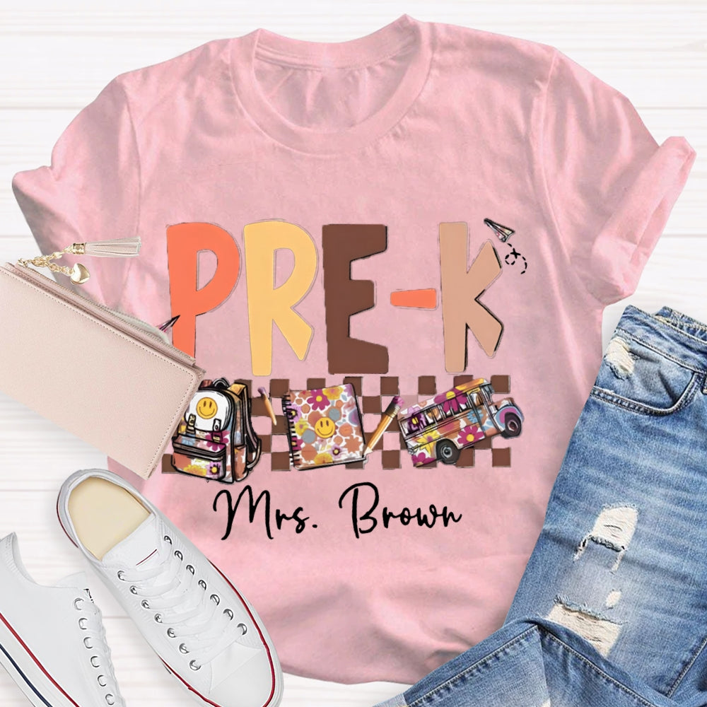 Personalized Name Pre-k Teachers Bag T-Shirt