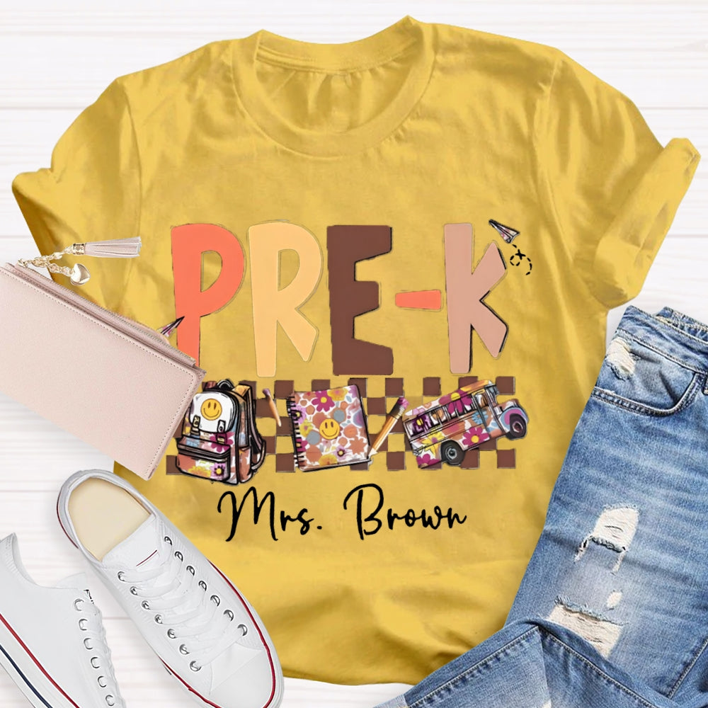Personalized Name Pre-k Teachers Bag T-Shirt