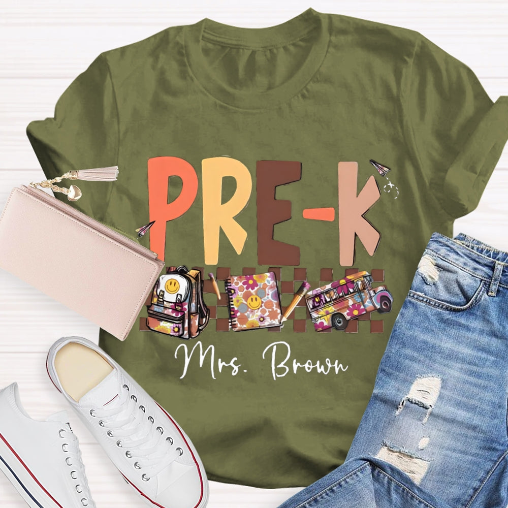 Personalized Name Pre-k Teachers Bag T-Shirt
