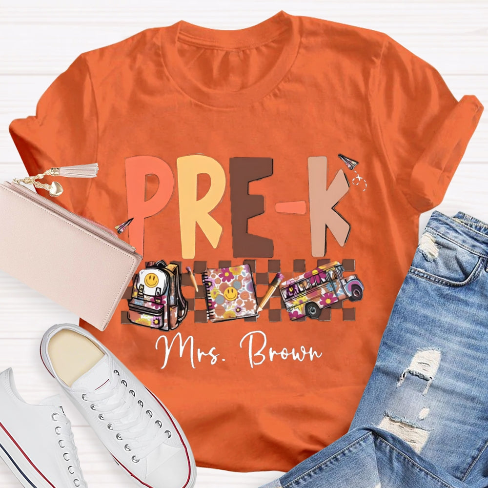 Personalized Name Pre-k Teachers Bag T-Shirt