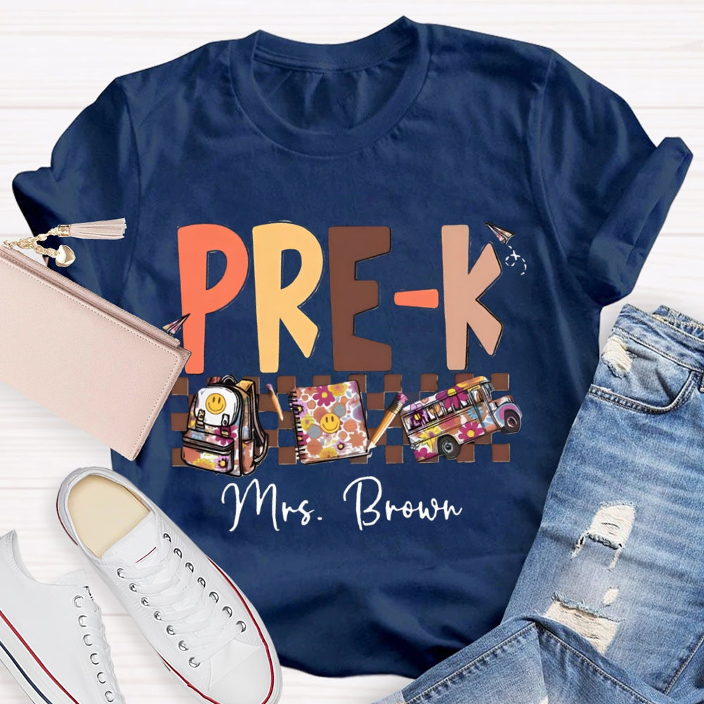 Personalized Name Pre-k Teachers Bag T-Shirt