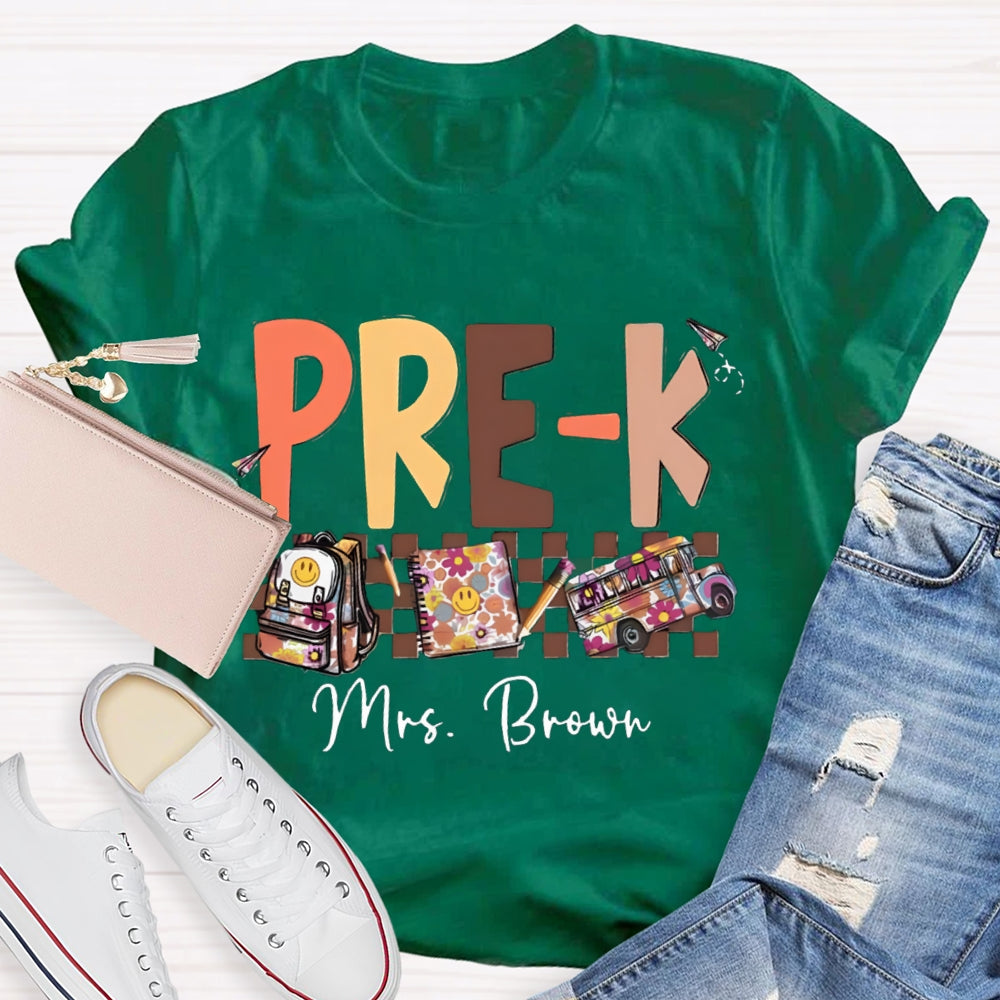 Personalized Name Pre-k Teachers Bag T-Shirt