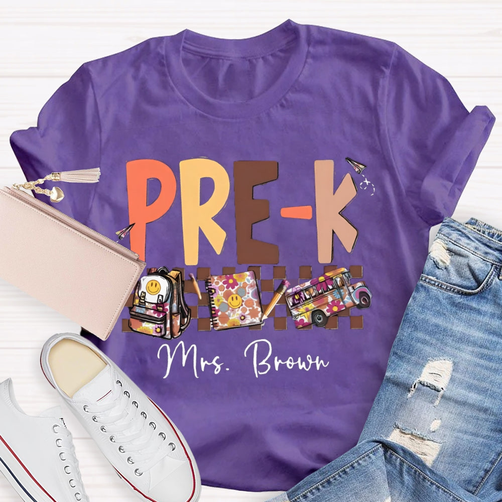 Personalized Name Pre-k Teachers Bag T-Shirt