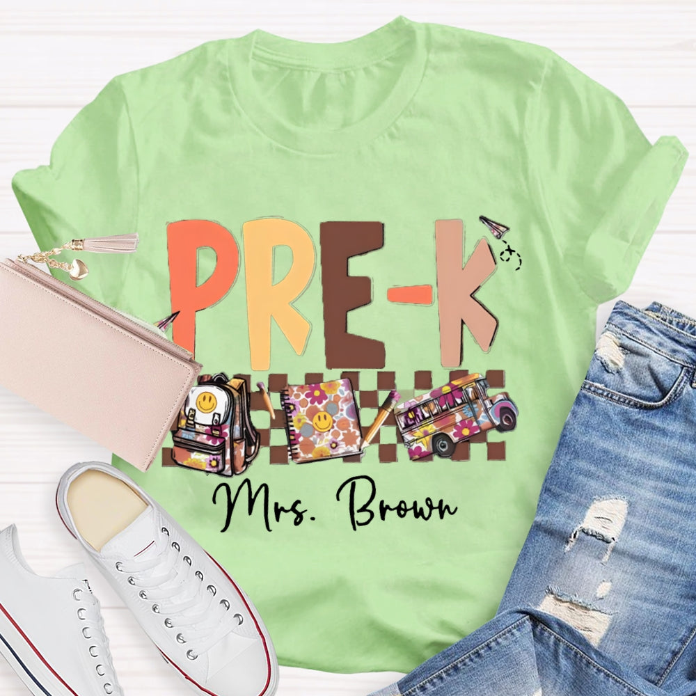 Personalized Name Pre-k Teachers Bag T-Shirt